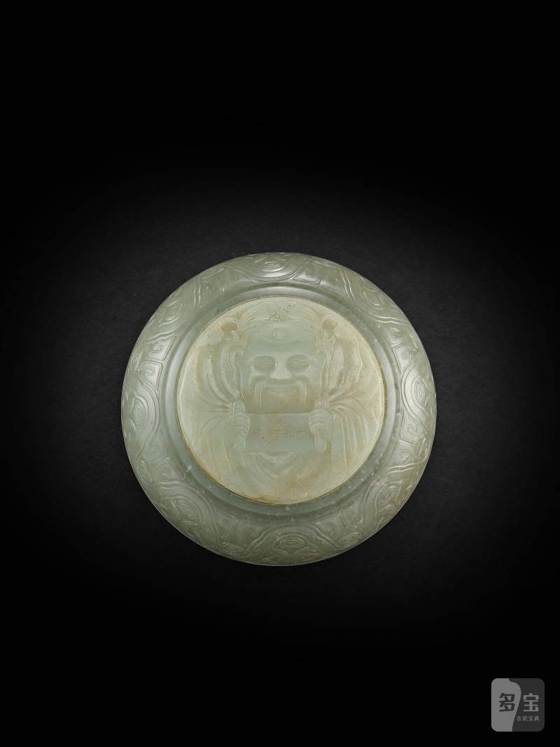 清　青玉圓蓋盒 | A PALE GREEN JADE CIRULAR BOX AND COVER - 图7